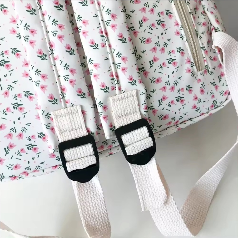 NEW Pink Flowered Backpack - Picture 4 of 10